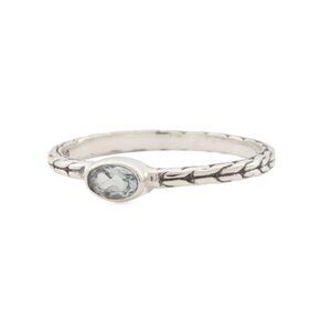 ANNIKA WITT Bali Sterling Silver Oval Topaz Woven Band Ring